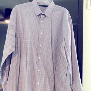 PERRY ELLIS blue checked button up, mint condition!